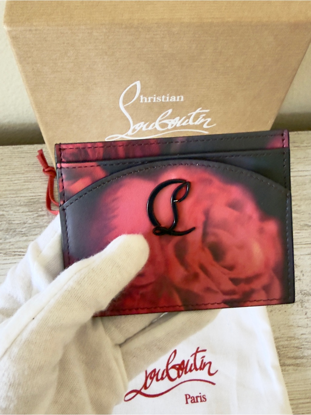 New Christian Louboutin Loubi54 Leather Card Holder